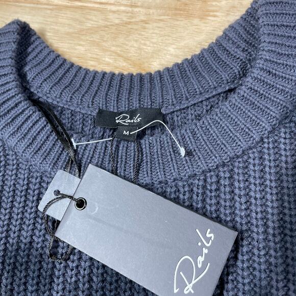 Rails NWT Venus Sweater Iron Black Tie Dye Size M Heavy Rib Knit Cashmere Blend - Picture 5 of 11